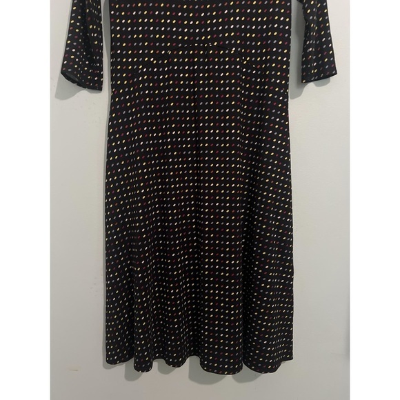 Salaam Dress Women’s Small Black Multi Polka Dot Scoop Neck 3/4 Sleeves - Picture 5 of 12
